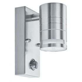  Led Outdoor & Porch (Gu10 Led) - 1lt Pir Wall Bracket, Stainless Steel, Frosted