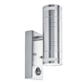  Led Outdoor & Porch (Gu10 Led) - 2lt Pir Wall Bracket, Stainless Steel, Frosted