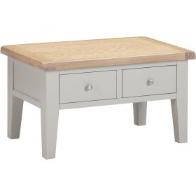 Wembury Dining Grey & Oak Coffee Table With 2 Drawers