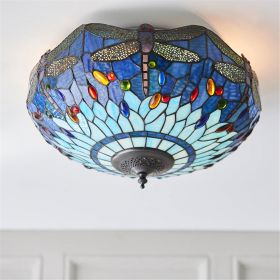 Bfs Tiffany Lights Dittisham blue 2lt Flush