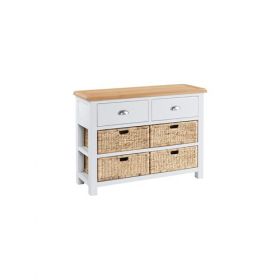 Hampshire Dining Large Console Table with 2 Drawers and 4 Baskets