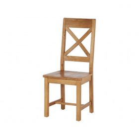 Oakhampton Cross Back Chair With Wooden Seat