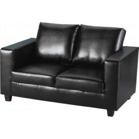 Cameron Sofas 2 Seater - Black PU Leather