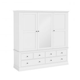 Hayle Bedroom Triple Wardrobe With 6 Drawers