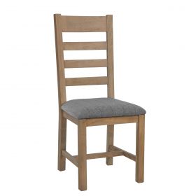 Hereford Dining Slatted Dining Chair Grey Check (Sold In Pairs £174.99 Each)