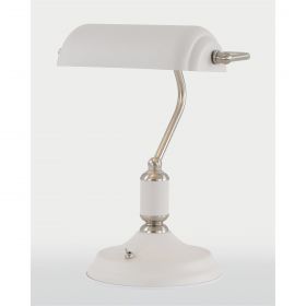  Bronx Table Lamp 1 Light With Toggle Switch, Satin Nickel/Sand White IL3007HS