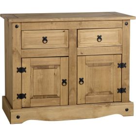 Waxed Pine Dining 2 Door 2 Drawer Sideboard