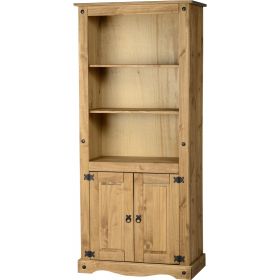 Waxed Pine Dining 2 Door Display Unit/Bookcase