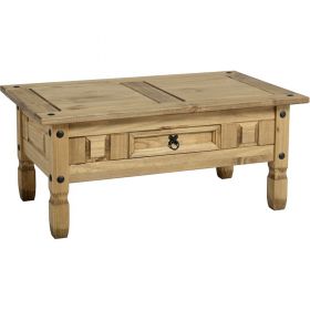 Waxed Pine Dining 1 Drawer Coffee Table