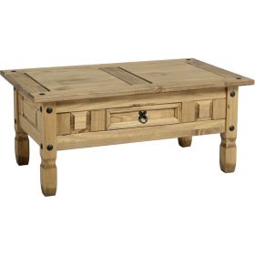 Waxed Pine Dining 1 Drawer Coffee Table