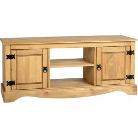 Waxed Pine Dining 2 Door 1 Shelf Flat Screen Tv Unit