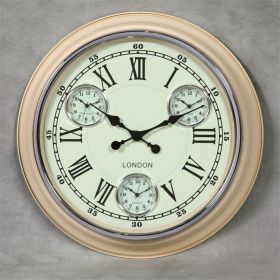 Wall Clock retro cream multi dial