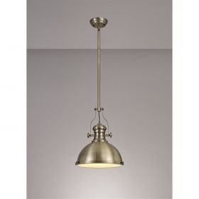  Lucinda Pendant, 1 x E27, Antique Brass/Frosted Glass IL2017HS