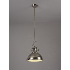  Lucinda Pendant, 1 x E27, Polished Nickel/Frosted Glass IL3017HS