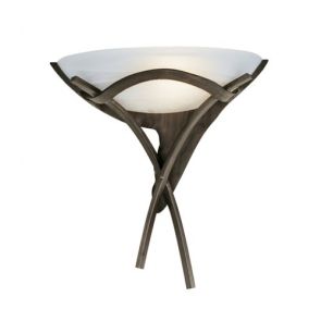  Wall - 1lt Wall Bracket, Rustic Brown, Alabaster Glass BPOSL077