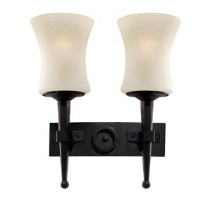  2 Light Wall Bracket, Black Scavo Glass BPOSL098