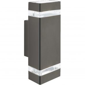 Bfs Lighting Sheffield Outdoor Wall Light - Grey Metal, Glass & Polycarb