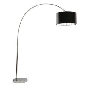  Floor Lamp - Chrome/Black Shade Silver Liner BPOSL116