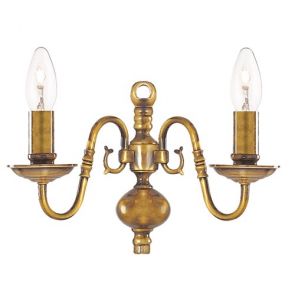  2 Light Wall Bracket, Antique Brass BPOSL118