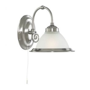  1 Light Wall Bracket, Satin Silver, Acid Glass BPOSL132