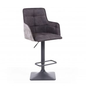 Bar Stools Suede Effect Dark Grey Bar Stool