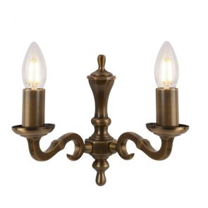  2 Light Wall Bracket, Antique Brass (No Glass) BPOSL147