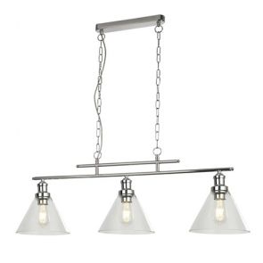  3 Light Pendant Cc, Clear Glass Shade BPOSL207