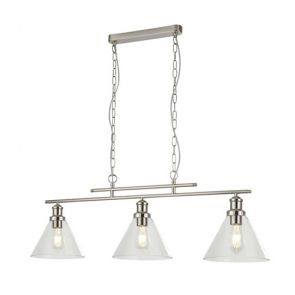 3 Light Pendant Ss, Clear Glass Shade BPOSL208