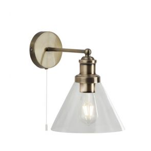  Wall Light - Ab, Clear Glass Shade BPOSL209