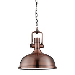  1 Light Pendant, Antique Copper, Frosted Glass BPOSL223