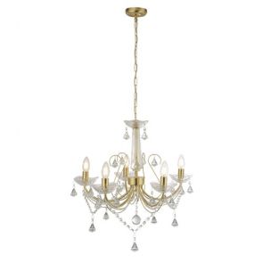  5 Light Ceiling, Gold, Clear Crystal BPOSL235