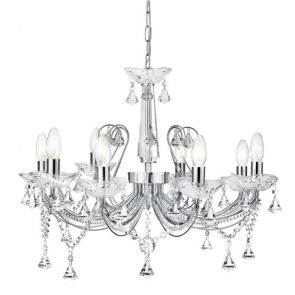  8 Light Ceiling, Chrome, Clear Crystal BPOSL236