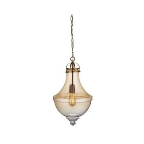  1 Light Pendant, Satin Bronze, Amber Glass BPOSL243