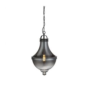  1 Light Pendant, Smoked Glass With Pewter BPOSL245