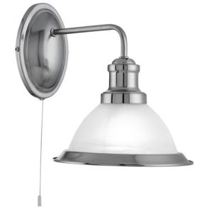  1 Light Wall Bracket, Satin Silver, Marble Glass BPOSL248