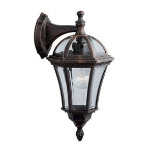  1 Light Outdoor W/Bracket (Down Light), Rustic Brown, Clear Glass BPOSL026