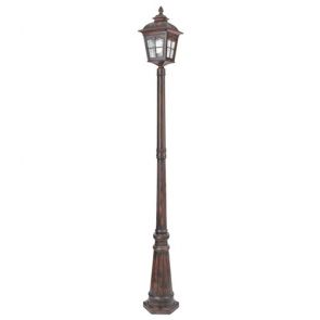  1 Light Outdoor Post (Height 212cm), Brown Stone, Water Glass BPOSL276
