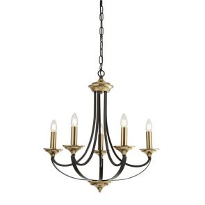  5 Light Pendant, Dark Bronze & Brown BPOSL339