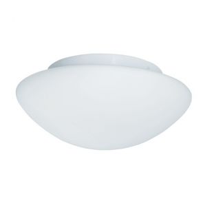  Bathroom Flush Ip44 1 Light - White Opal Glass Ftg 23cm BPOSL350