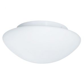  Bathroom Flush Ip44 2 Light - White Opal Glass Ftg 28cm BPOSL351