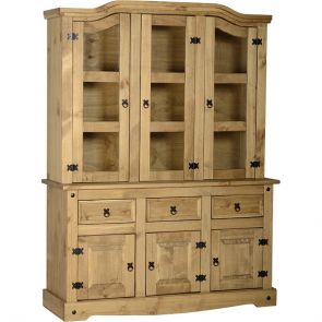 Waxed Pine Dining 4'6 Buffet Hutch