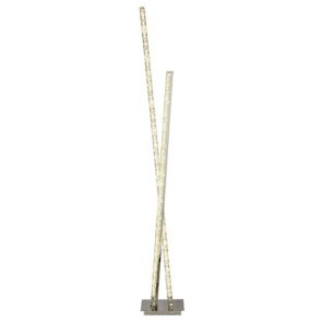  2 Light Led Column Floor Lamp, Clear Crystal Trim, Chrome BPOSL385