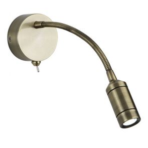  Led Adj Wall Light - Flexi Arm - Antique Brass BPOSL408