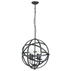  Orbit 4lt Cage Frame Orb Pendant, Matt Black BPOSL452
