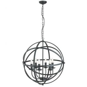  Orbit 6lt Cage Frame Orb Pendant, Matt Black BPOSL455