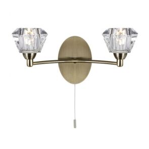  2 Light Wall Bracket, Antique Brass, Clear Glass BPOSL482