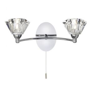  2 Light Wall Bracket, Chrome, Clear Glass BPOSL483