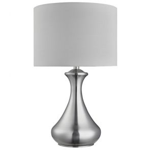  Touch Lamp - Satin Silver, White Shade BPOSL505