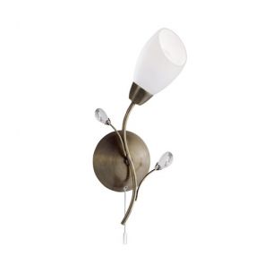  1 Light Ab Wb Xtal Detail Wh Glass BPOSL506