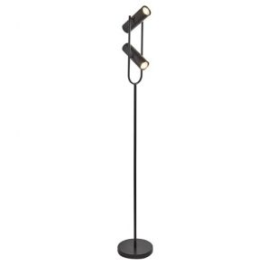  2 Light Cylinder Shade Floor Lamp, Matt Black BPOSL510